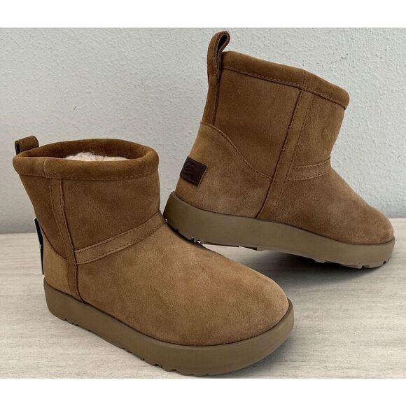 UGG 1019643 Australia Women Sz 6.5 Classic Mini Waterproof Boots Chestnut - Picture 3 of 10